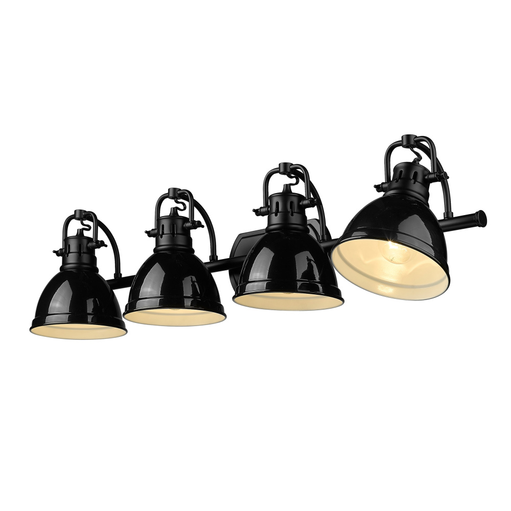 Yep by Golden Lighting Duncan 4-light Vanity in Matte Black and Black shade